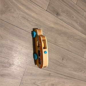 Melissa & Doug Wooden Toy Boat with Blue Wheels